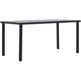  Blagovaonski stol crni i siva boja betona 160 x 80 x 75 MDF | shoptok.hr