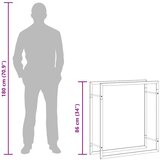  Stalak za drva za ogrjev mat crni 80x28x86 cm čelični | shoptok.hr