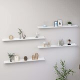 Maison Chic 4 kosi Stenske Police - Viseče police visok sijaj bele 100x9x3 cm, (21793395) | Shoptok.si