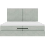  Okvir kreveta s madracima svijetlosivi 200x200cm baršunasti | shoptok.hr