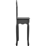 vidaXL Toaletni stolić sa stolcem sivi 65x36x128 cm paulovnija i MDF | shoptok.hr