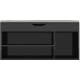  Klupa za cipele s jastukom sjajna crna 104 x 30 x 49 cm drvena | shoptok.hr