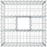  Gabionski uzdignuti krevet Srebrno 60 x 60 x 40 cm - 60 x 60 x 40 cm | shoptok.hr