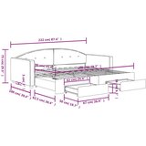 vidaXL Izvlečna dnevna postelja s predali temno siva 90x200 cm žamet | Shoptok.si