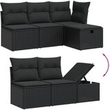  6-dijelni set vrtnih sofa s jastucima crni od poliratana | shoptok.hr