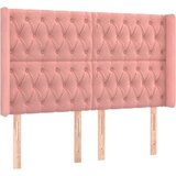  Vzglavje z ušesi roza 147x16x118/128 cm žamet, (20953069) | Shoptok.si