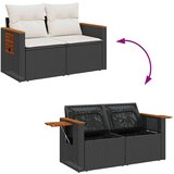 vidaXL 9-dijelni set vrtnih sofa s jastucima crni od poliratana bagrem | shoptok.hr