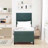  LED Box Spring Krevet Tamnozelena 80 x 200 cm Baršun | shoptok.hr
