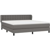  Krevet s oprugama i madracem sivi 160x200 cm od umjetne kože | shoptok.hr