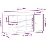  Klupa za cipele obrtnički hrast 102x32x50 cm izrađeno drvo | shoptok.hr