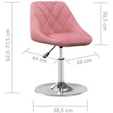  Vrtljiv jedilni stol 2 kosa roza žamet, (22056628) | Shoptok.si