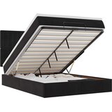  Ottoman krevet s madracima i LED diodama crni 140x200 cm baršun | shoptok.hr