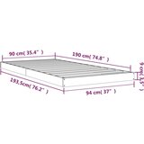  Okvir kreveta za jednu osobu 90 x 190 cm od masivne borovine | shoptok.hr