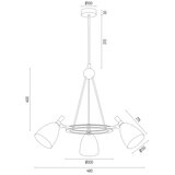  Argon 6149 - Luster na štapu CHARLOTTE 3xE27/15W/230V crna/zlatna | Eponuda.com