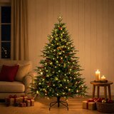  Umjetno božićno drvce s nogom 150 cm 150 LED lampica Slike