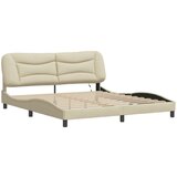  Posteljni okvir z LED lučkami krem 180x200 cm blago, (21095082) | Shoptok.si