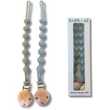 Kidkool Silikonsko držalo za dudo, Verižica za dudo, Trak za dudo, Priponka za dudo, Dodatki k dudam (2 kosa, Modra + Zelena), (21261355) | Shoptok.si