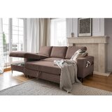 Miuform Rjava raztegljiva kotna sedežna garnitura iz rebrastega žameta (levi kot) Lofty Lilly – | Shoptok.si