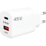 Hišni polnilec, 1 x USB-A, 1 x USB-C, 45W, GaN - GL-45W-AC