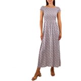Gemre White dress with blue and orange flowers Stefania u