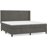  Box spring postelja z vzmetnico temno siva 200x200 cm žamet, (20724755) | Shoptok.si