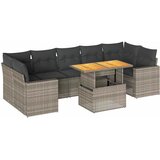  8-dijelni set vrtnih sofa od poliratana s jastucima sivi | shoptok.hr