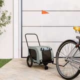 Prikolica za bicikl za ljubimce sivo-crna od tkanine i željeza | shoptok.hr
