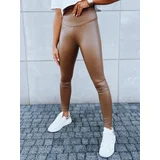 DStreet Legginsy damskie woskowane EDIT kamelowe