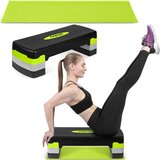 Neo-Sport 3-Level Exercise Step in Green - Durable, Adjustable, and Non-Slip, (21740467) Cene