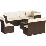 vidaXL 9-dijelni set vrtnih sofa s jastucima poliratan smeđi | shoptok.hr