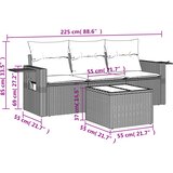  4-dijelni set vrtnih sofa od poliratana s jastucima sivi | shoptok.hr