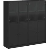  Regal za knjige s vratima crni 136x37x142 cm konstruirano drvo | shoptok.hr