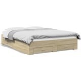 vidaXL Posteljni okvir s predali sonoma hrast 160x200cm inženirski les | Shoptok.si