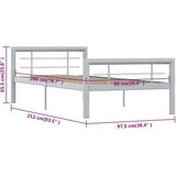 Okvir za krevet sivo-bijeli metalni 90 x 200 cm | shoptok.hr
