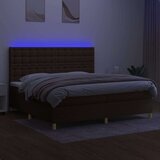  Krevet box spring s madracem LED tamnosmeđi 200x200 cm tkanina | shoptok.hr