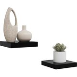  Plutajuće zidne police 2 kom sjajne crne 23 x 23,5 x 3,8 cm MDF | shoptok.hr