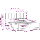 VidaXL Posteljni okvir z oblazinjenim vzglavjem Črna 150 x 200 cm Slike