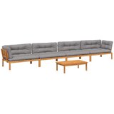  5-dijelna set vrtnih sofa od paleta s jastucima od drva bagrema | shoptok.hr