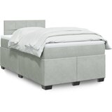 The Living Store Box spring postelja z vzmetnico svetlo siva 120x200 cm žamet - Box Spring Postelja, (21491653) Cene