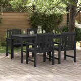 vidaXL Vrtni jedilni stoli 4 kos Črni 65,5x55,5x88 cm HDPE | Shoptok.si