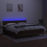  Krevet box spring s madracem LED tamnosmeđi 180x200 cm tkanina | shoptok.hr