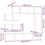  7-dijelni set TV ormarića siva boja betona konstruirano drvo | shoptok.hr
