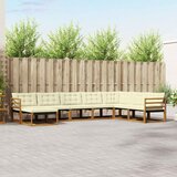 Set vanjskih sofa 8 kom. Prirodna i krem Čvrsto drvo akacije | shoptok.hr