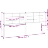  Metalno uzglavlje crno 200 cm | shoptok.hr
