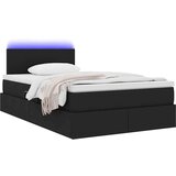  Krevet s prostorom za pohranu s LED-om Crna 120 x 190 cm | shoptok.hr