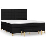 vidaXL Box spring postelja z vzmetnico črna 180x200 cm blago, (20788952) Cene