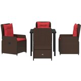 vidaXL Vrtni set za objed 5 pcs Smeđa Poli ratan | shoptok.hr