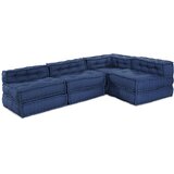 vidaXL Modularna sofa Tkanina Indigo 210 x 140 x 56 cm - Indigo 3x srednja +kutna Cijene