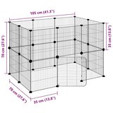  Kavez za ljubimce s 20 panela i vratima crni 35 x 35 cm čelični | shoptok.hr