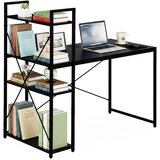 ModernHome uredski stol 120 × 60 cm s policom i 3 police – crni | shoptok.hr